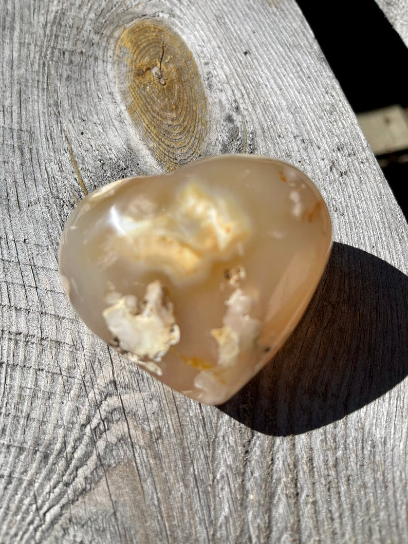 Large Agate Heart, Cherry Blossom Agate, Crystal Magic