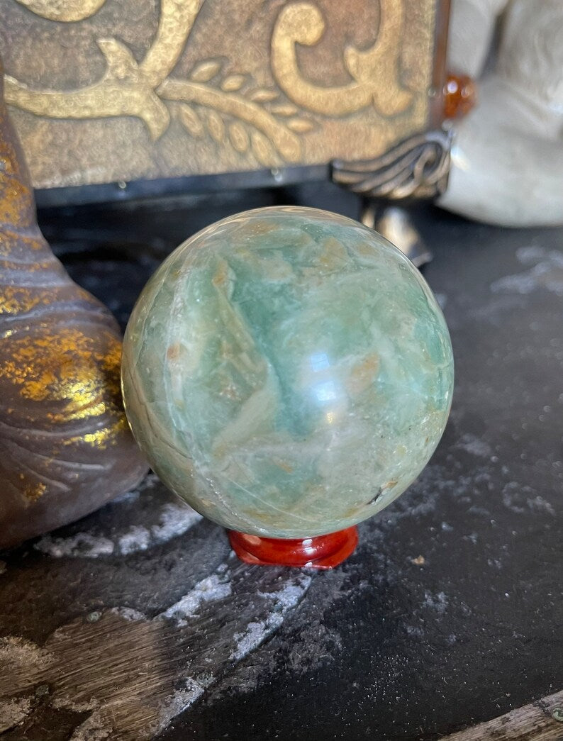 Beautifully Figured Amazonite Sphere, Crystal Magic