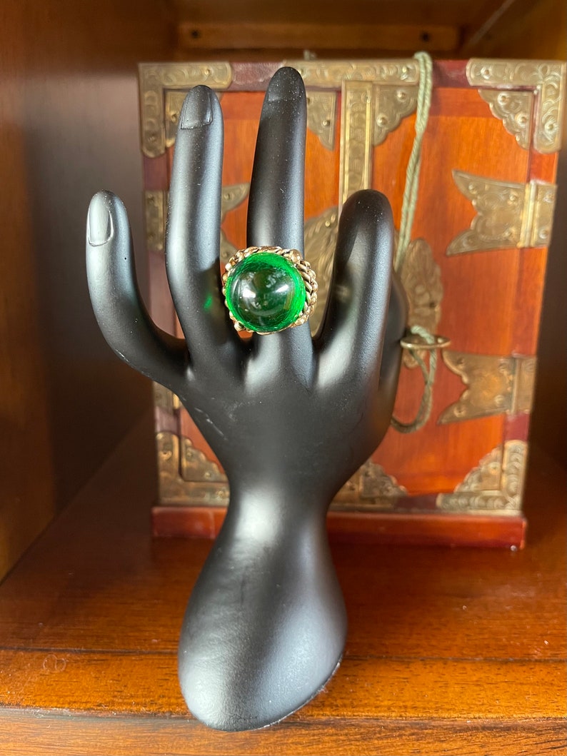 Fabulous Retro Ring, Bodhi Jewelry, Witch ring, witch's ring, green dome ring