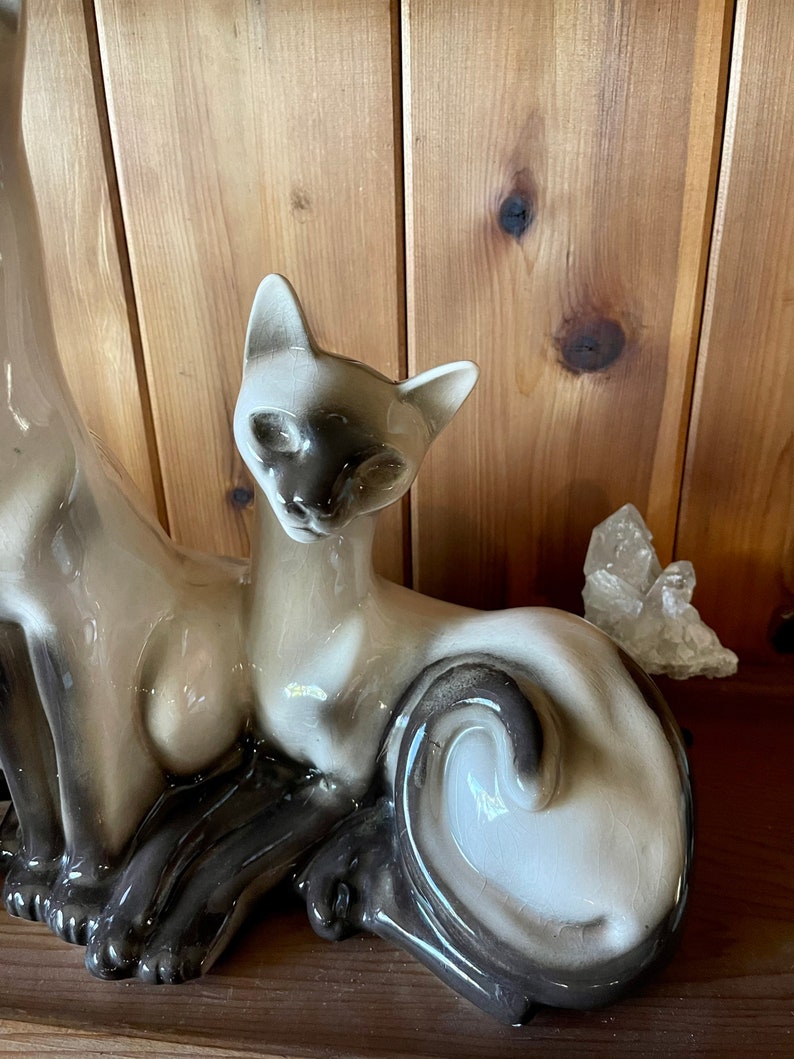 Vintage Siamese Cat Lamp, Old World Vintage