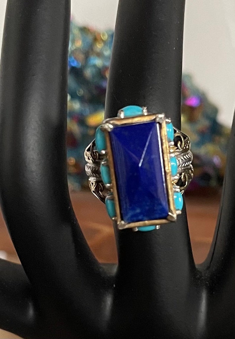 Vintage Chic Goddess Vibes, Lapis Lazuli Dome Ring, Bodhi Jewelry