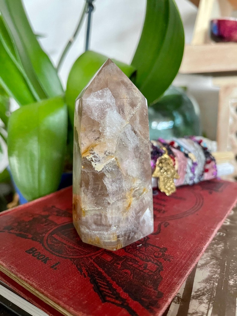 Fluorite Tower, Soft Violet and Golds, Crystal Magic