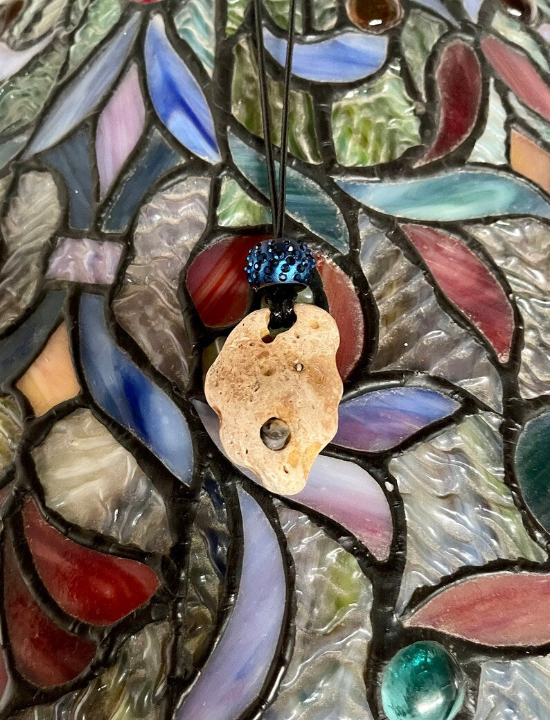 Unusual Hag Stone, Spirited Bohemian Necklace, Bodhi Jewelry