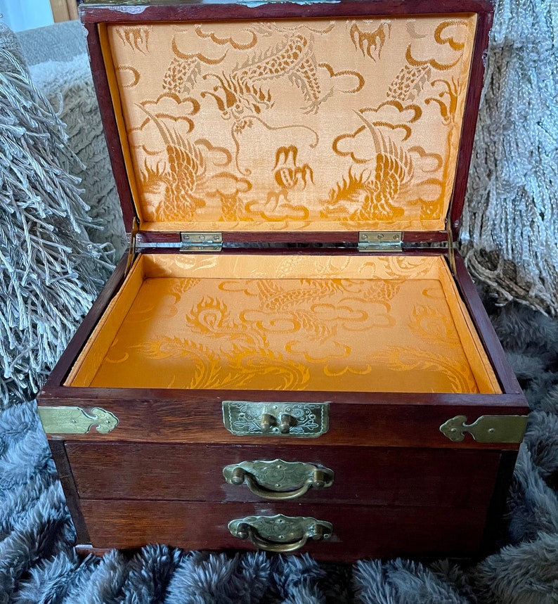 Large Vintage Jewelry Box, Wedding Multilayer Jewelry Box, Old World Vintage
