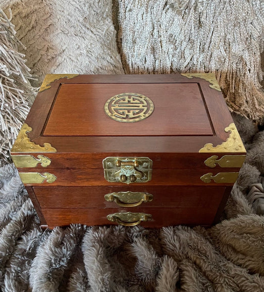Large Vintage Jewelry Box, Wedding Multilayer Jewelry Box, Old World Vintage