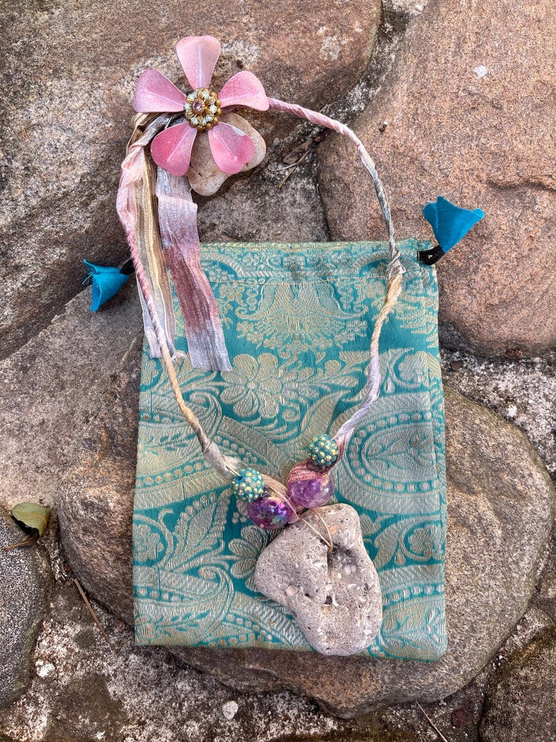 Spring Spirited Bohemian Hag Stone Amulet, Home Decor, Gift