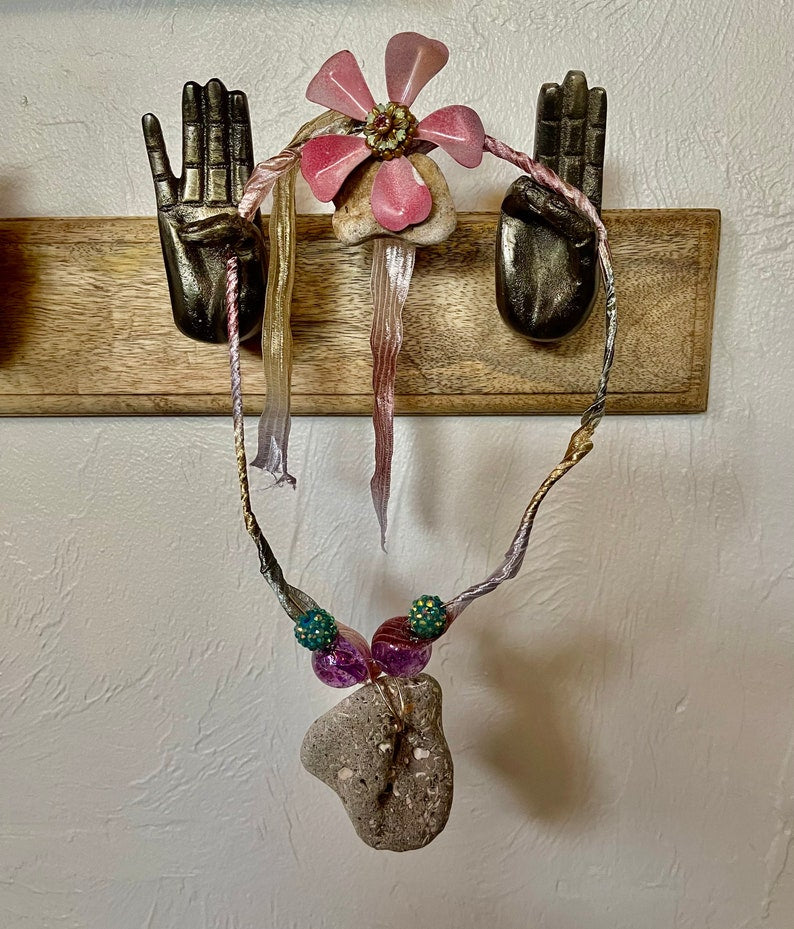 Spring Spirited Bohemian Hag Stone Amulet, Home Decor, Gift