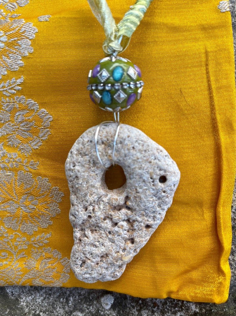Spring Spirited Bohemian Hag Stone Amulet, Home Decor, Water Magic