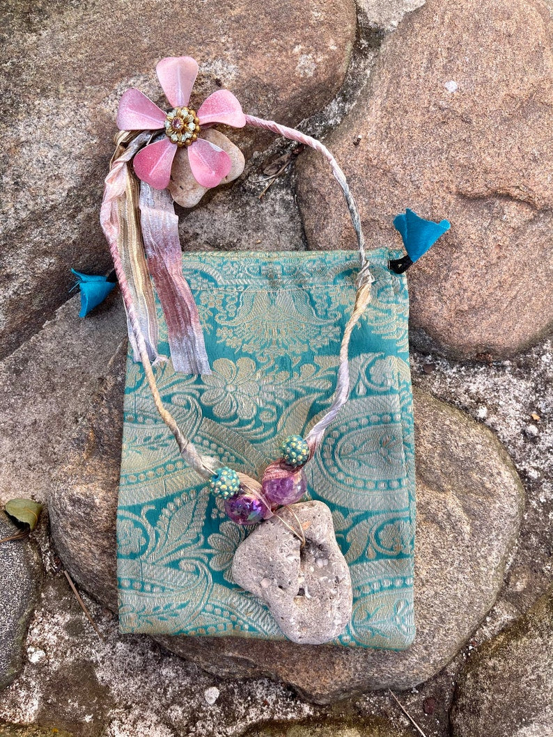 Spring Spirited Bohemian Hag Stone Amulet, Home Decor, Gift