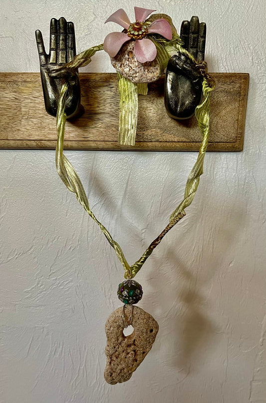 Spring Spirited Bohemian Hag Stone Amulet, Home Decor, Water Magic, protection amulet, spring stone decor