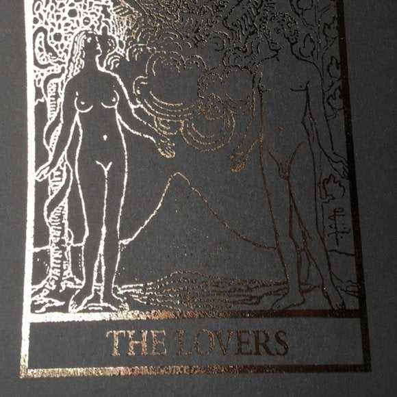 Distressed Gold Foiled The Lovers Tarot Print, Home Decor, Bodhi Signs