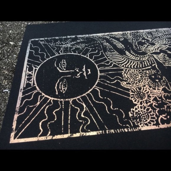 Handmade Gold Foiled The Sun Tarot Print, Home Decor, Bodhi Signs