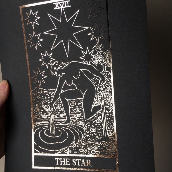 Distressed Gold Foiled The Star Tarot Print, Home Decor, Bodhi Signs