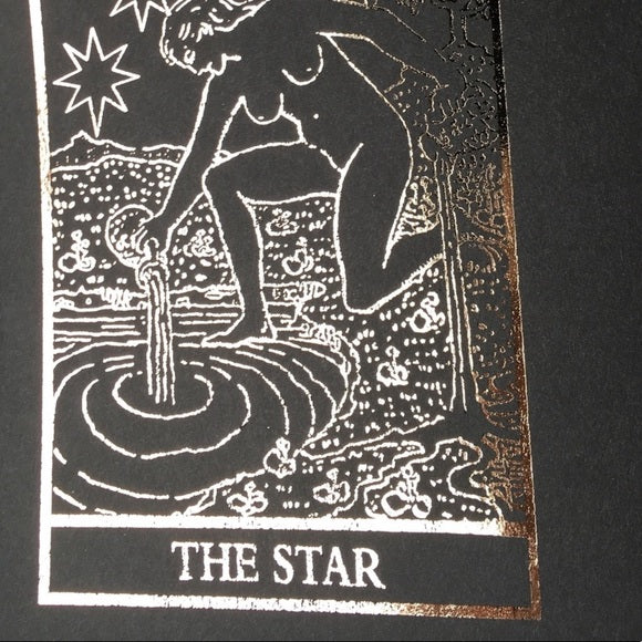 Distressed Gold Foiled The Star Tarot Print, Home Decor, Bodhi Signs