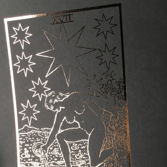 Distressed Gold Foiled The Star Tarot Print, Home Decor, Bodhi Signs