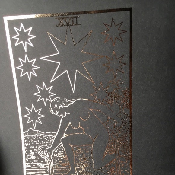 Distressed Gold Foiled The Star Tarot Print, Home Decor, Bodhi Signs